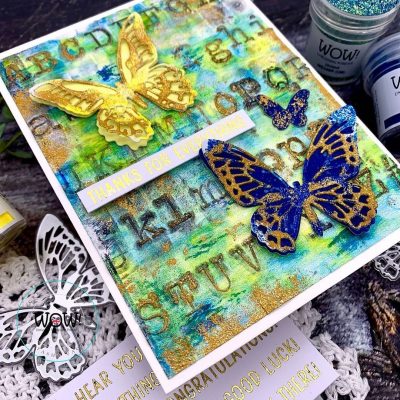 Kartengestaltung Schmetterling Prägung Wow Ukraine