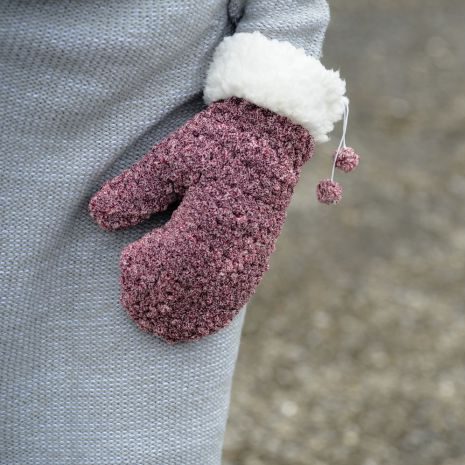self-knitted mittens