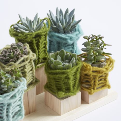 DIY flower pots made of rope