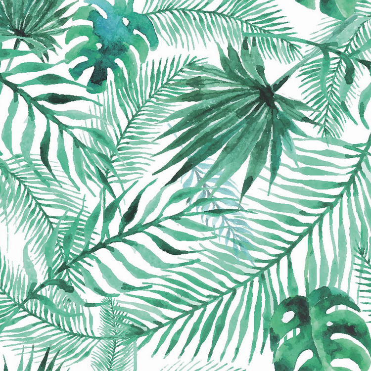 vegan leather printed tropical leaves